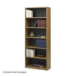 Safco 6-Shelf ValueMate Medium Oak Economy Steel Bookcase