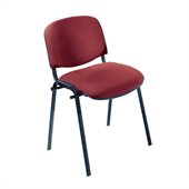 Safco Workspace Visit Black Frame Upholstered Burgundy Stacking Chair (Set of 2)