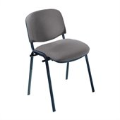Safco Workspace Visit Black Frame Upholstered Gray Stacking Chair (Set of 2)