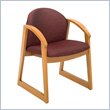 ADD TO YOUR SET: Safco Workspace Urbane Oak and Burgundy Guest Arm Chair with Sled Base