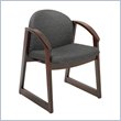 ADD TO YOUR SET: Safco Workspace Urbane Mahogany and Black Guest Arm Chair with Sled Base