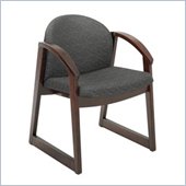 Safco Workspace Urbane Mahogany and Black Guest Arm Chair with Sled Base
