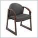 Safco Workspace Urbane Mahogany and Black Guest Arm Chair with Sled Base