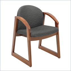 Safco Workspace Urbane Cherry and Black Guest Arm Chair with Sled Base