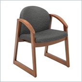 Safco Workspace Urbane Cherry and Black Guest Arm Chair with Sled Base