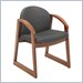 Safco Workspace Urbane Cherry and Black Guest Arm Chair with Sled Base