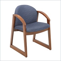 Safco Workspace Urbane Cherry and Blue Guest Arm Chair with Sled Base