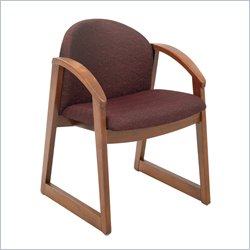Safco Workspace Urbane Cherry and Burgundy Guest Arm Chair with Sled Base