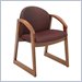 Safco Workspace Urbane Cherry and Burgundy Guest Arm Chair with Sled Base