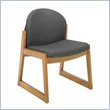 ADD TO YOUR SET: Safco Workspace Urbane Oak and Black Guest Chair with Sled Base