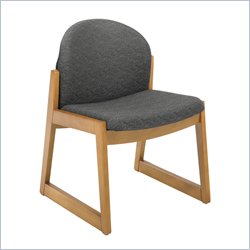Safco Workspace Urbane Oak and Black Guest Chair with Sled Base