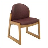 Safco Workspace Urbane Oak and Burgundy Guest Chair with Sled Base