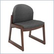 ADD TO YOUR SET: Safco Workspace Urbane Mahogany and Black Guest Chair with Sled Base