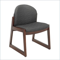 Safco Workspace Urbane Mahogany and Black Guest Chair with Sled Base