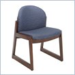 ADD TO YOUR SET: Safco Workspace Urbane Mahogany and Blue Guest Chair with Sled Base