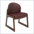 ADD TO YOUR SET: Safco Workspace Urbane Mahogany and Burgundy Guest Chair with Sled Base