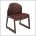Safco Workspace Urbane Mahogany and Burgundy Guest Chair with Sled Base