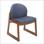 Safco Workspace Urbane Cherry and Blue Guest Chair with Sled Base