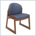 Safco Workspace Urbane Cherry and Blue Guest Chair with Sled Base