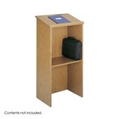 Safco Medium Oak Stand-Up Lectern Podium