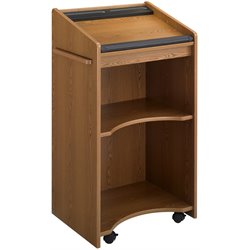 Safco Medium Oak Executive Mobile Lectern Podium