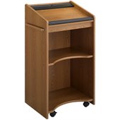 Safco Medium Oak Executive Mobile Lectern Podium