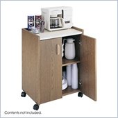 Safco Medium Oak Mobile Refreshment Center