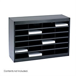 Safco E-Z Stor Black Mail Organizer, 24 Letter Size Compartments