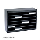 Safco E-Z Stor Black Mail Organizer, 24 Letter Size Compartments