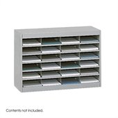 Safco E-Z Stor Grey Mail Organizer, 24 Letter Size Compartments