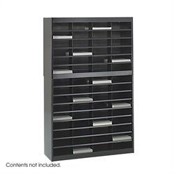 Safco E-Z Stor Black Mail Organizer, 60 Letter Size Compartments