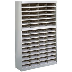 Safco E-Z Stor Grey Mail Organizer, 60 Letter Size Compartments