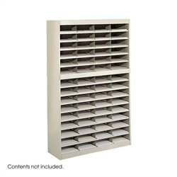 Safco E-Z Stor Sand Mail Organizer, 60 Letter Size Compartments