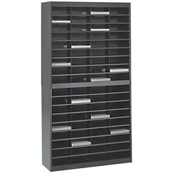 Safco E-Z Stor Black Mail Organizer, 72 Letter Size Compartments