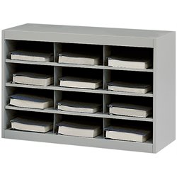 Safco E-Z Stor Grey Steel Mail Organizer, 12 Compartments