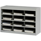 Safco E-Z Stor Grey Steel Mail Organizer, 12 Compartments