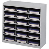 Safco E-Z Stor Grey Steel Mail Organizer, 18 Compartments