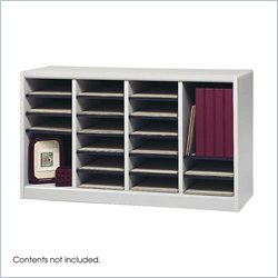 Safco E-Z Stor Grey Wood Mail Organizer, 24 Compartments