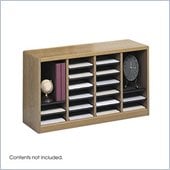 Safco E-Z Stor Medium Oak Wood Mail Organizer, 24 Compartments
