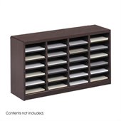 Safco E-Z Stor Mahogany Wood Mail Organizer, 24 Compartments