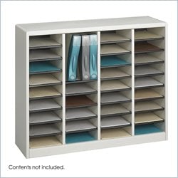 Safco E-Z Stor Grey Wood Mail Organizer, 36 Compartments