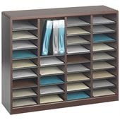 Safco E-Z Stor Mahogany Wood Mail Organizer, 36 Compartments