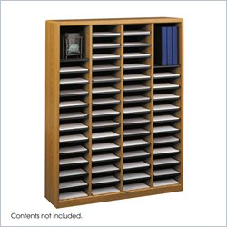 Safco E-Z Stor Medium Oak Wood Mail Organizer, 60 Compartments