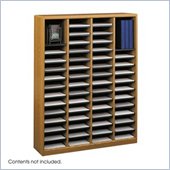 Safco E-Z Stor Medium Oak Wood Mail Organizer, 60 Compartments