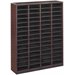 Safco E-Z Stor Mahogany Wood Mail Organizer, 60 Compartments