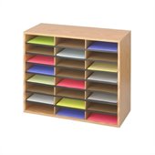 Safco Medium Oak Wood/Corrugated 24 Compartment Literature Organizer