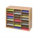 Safco Medium Oak Wood/Corrugated 24 Compartment Literature Organizer