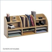 Safco Medium Oak 38W Radius Front Desk Top Organizer