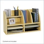 Safco Medium Oak Radius Front Eight Compartment Desk Top