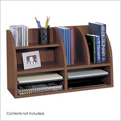 Safco Mahogany Radius Front Eight Compartment Desk Top